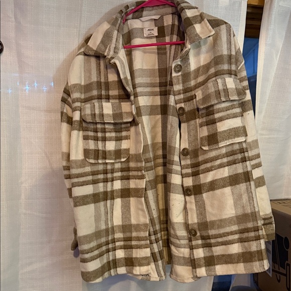 Plaid Button-Up Jacket - Picture 1 of 3
